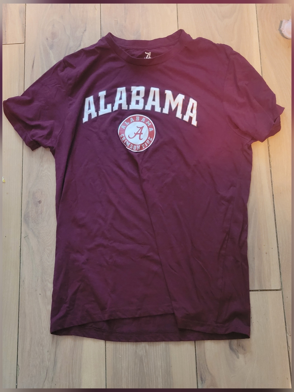 Alabama Crewneck Short Sleeve Tee in Maroon